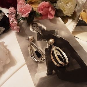 VINTAGE 925 SOLID STERLING SIGNED PABLO, TAXCO, 925 DANGLE ONYX POST EARRINGS